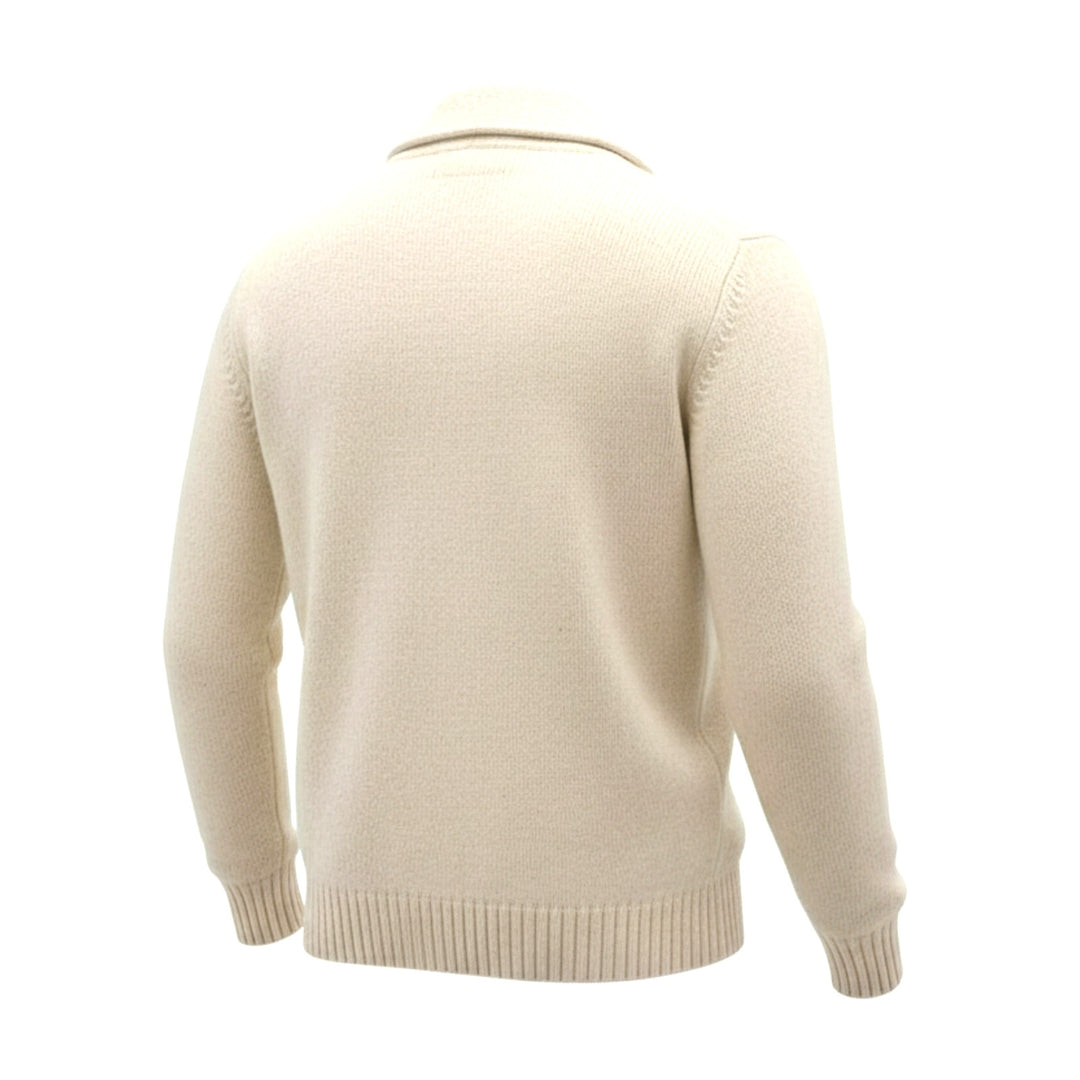 WHITE VIRGIN WOOL CARDIGAN