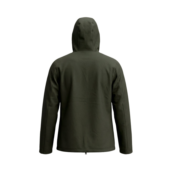 Parka Sfoderato Tech Bonded giacca impermeabile verde militare Heskimo, vista posteriore