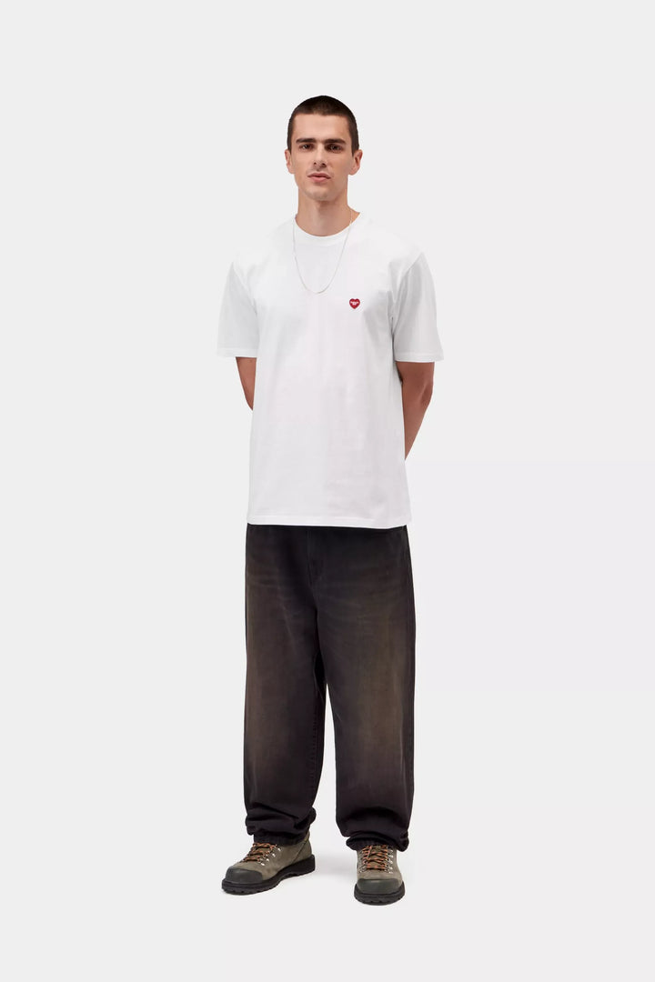 S/S SMALL HEART T-SHIRT WHITE-RED