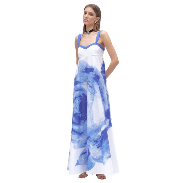 LIGHT BLUE PRINTED DRESS