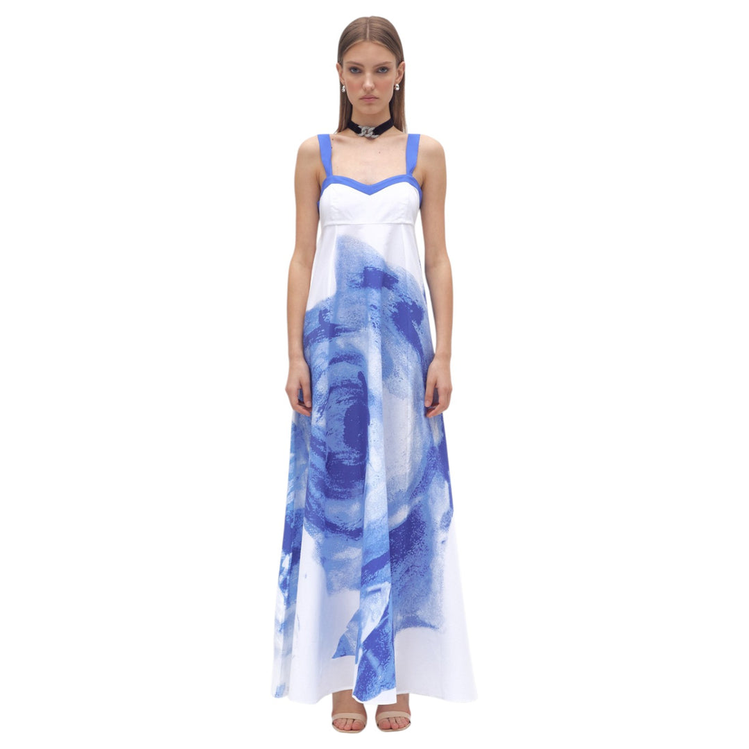 LIGHT BLUE PRINTED DRESS