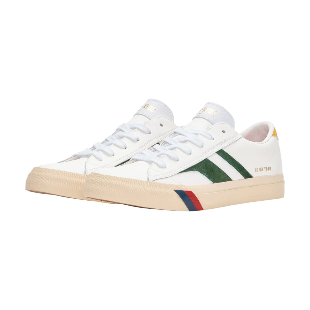 Royal Classic in White and Green Leather