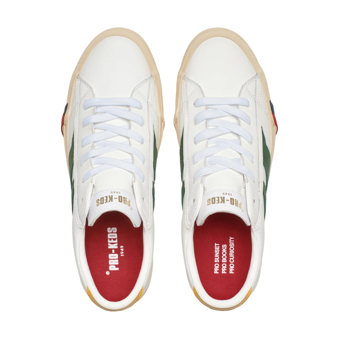 Royal Classic in White and Green Leather