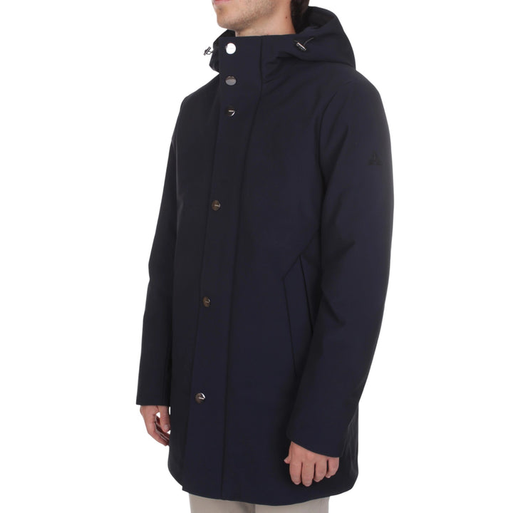 LONG PARKA WITH PADDED HOOD, BLUE
