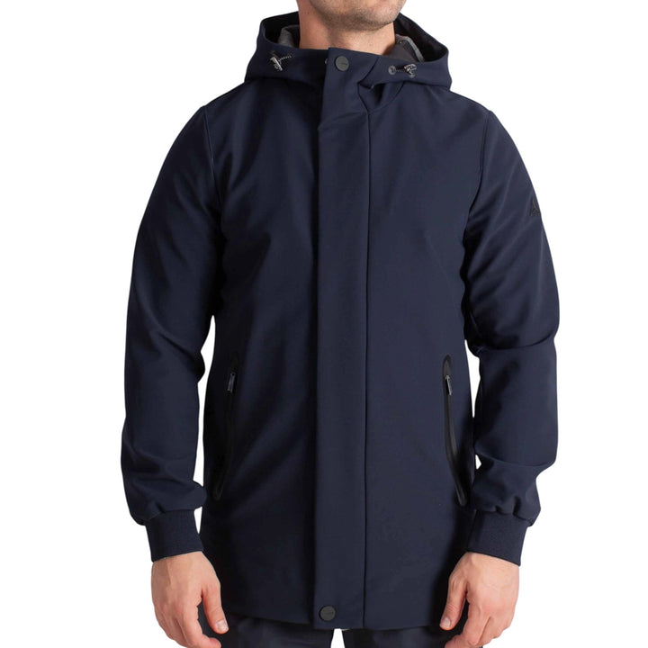 BLUE TECHNICAL FLEECE HOODED PARKA