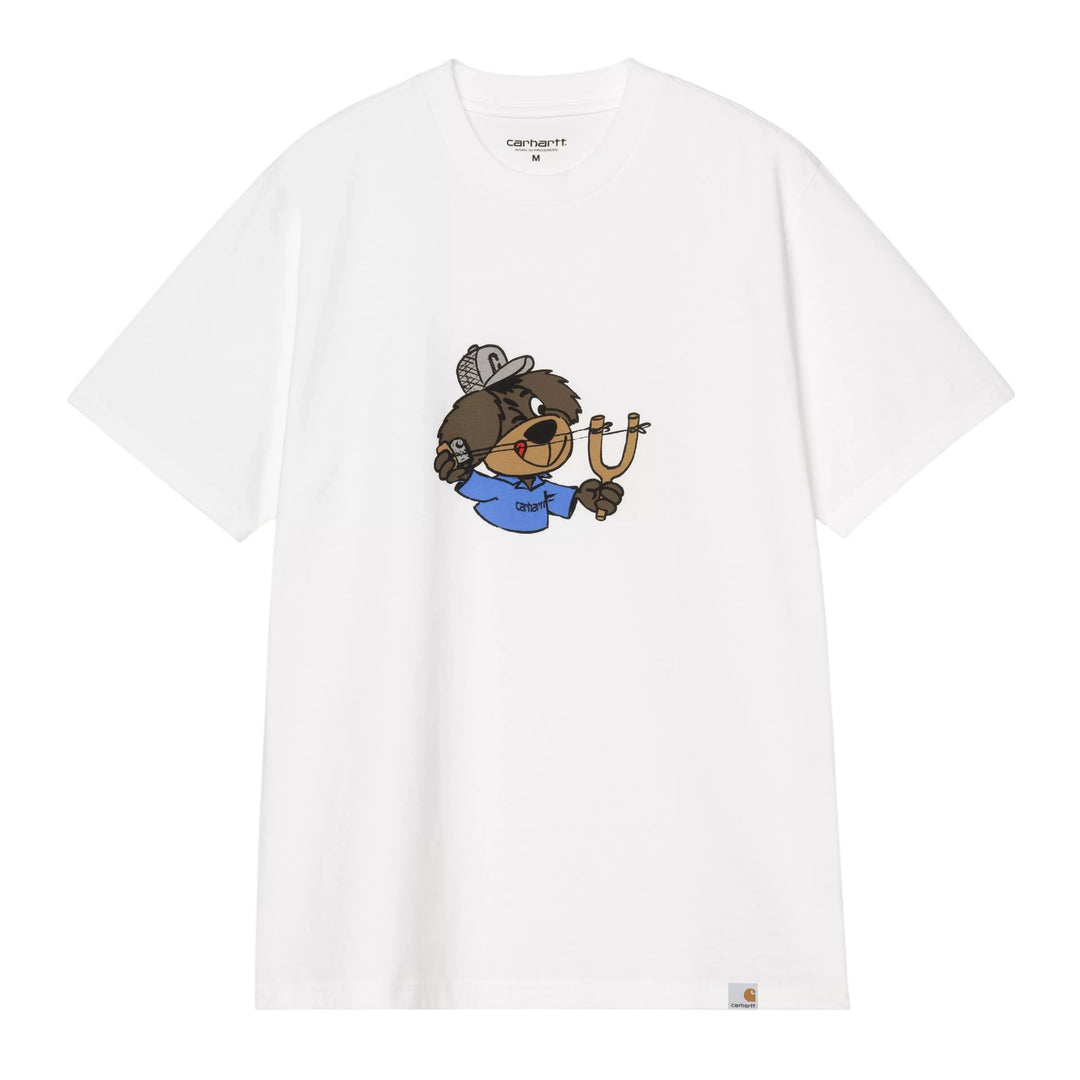 S/S Slingshot T-Shirt White heavy enzyme wash