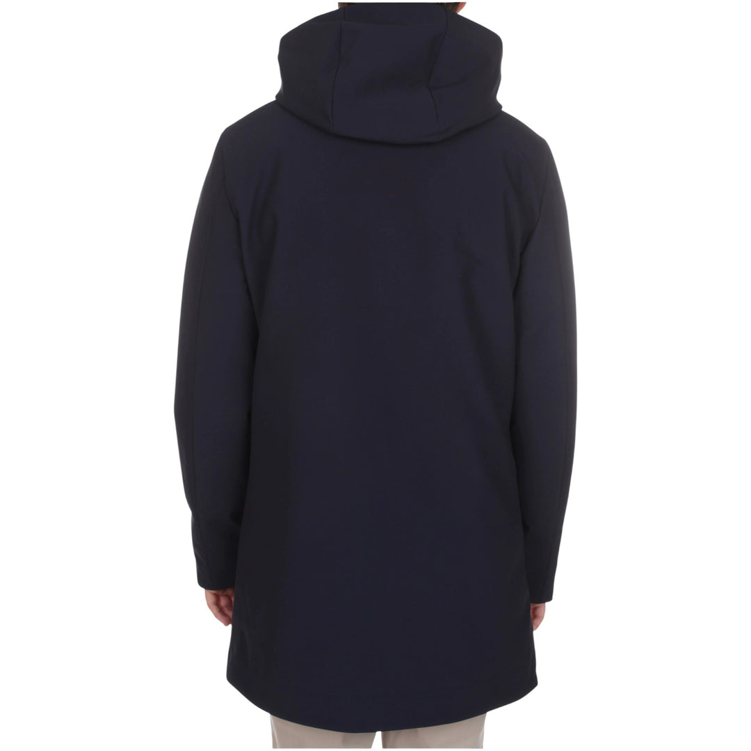 LONG PARKA WITH PADDED HOOD, BLUE