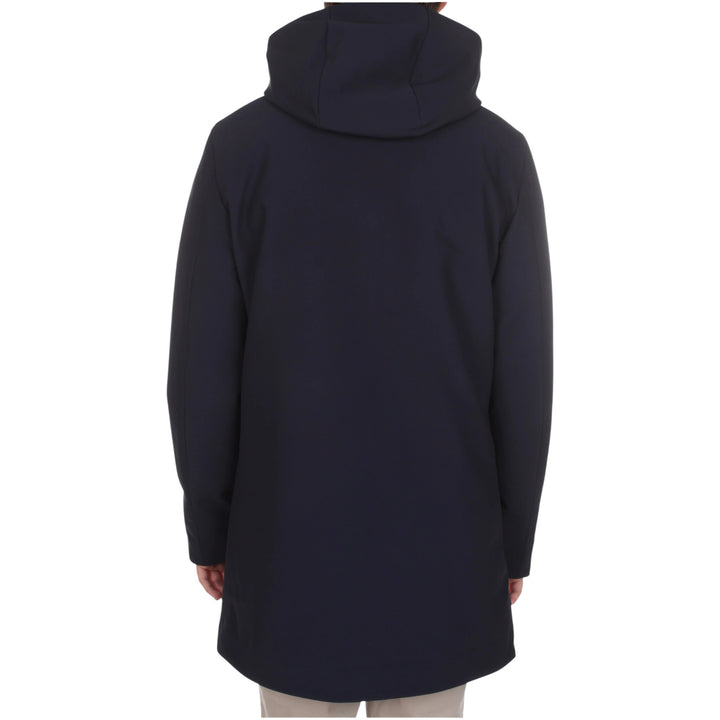 LONG PARKA WITH PADDED HOOD, BLUE