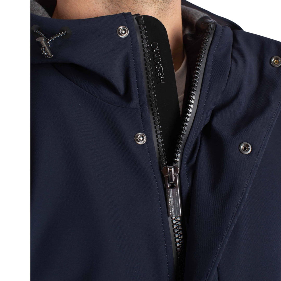 BLUE TECHNICAL FLEECE HOODED PARKA