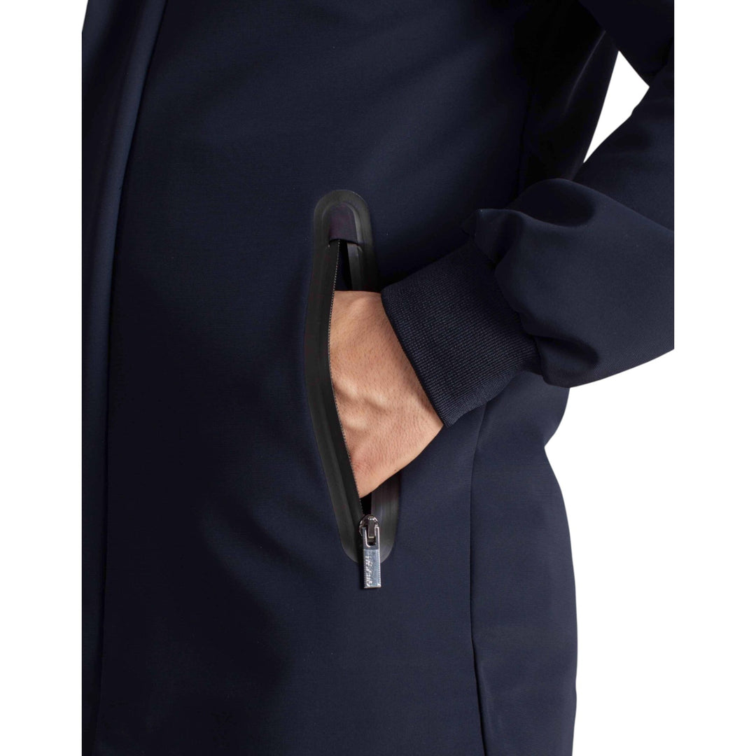 BLUE TECHNICAL FLEECE HOODED PARKA