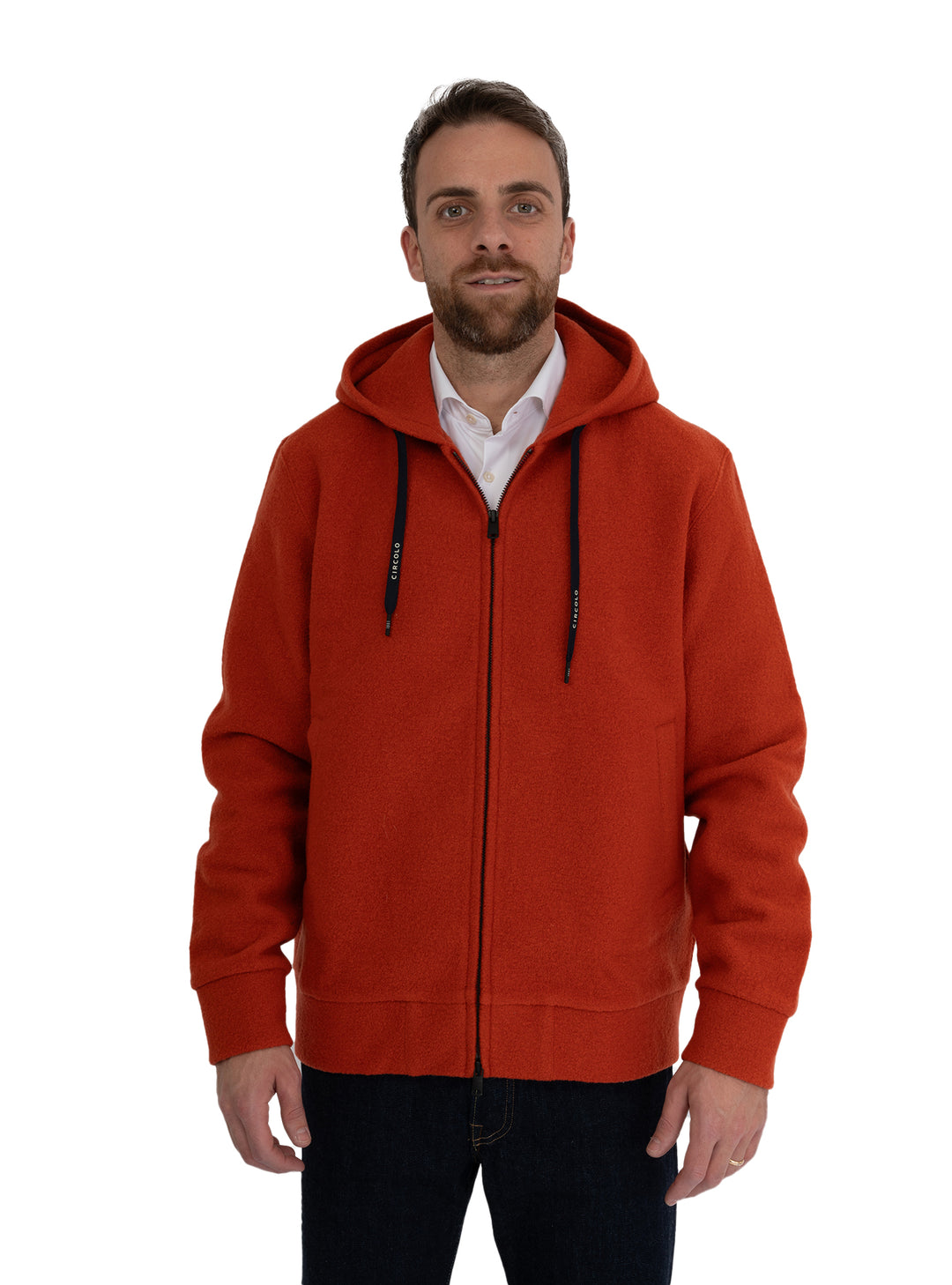 immagine-1-circolo-1901-giubotto-con-cappiuccio-in-lana-vergine-arancio-giacca-cn4599-hoodie-zip-arancio