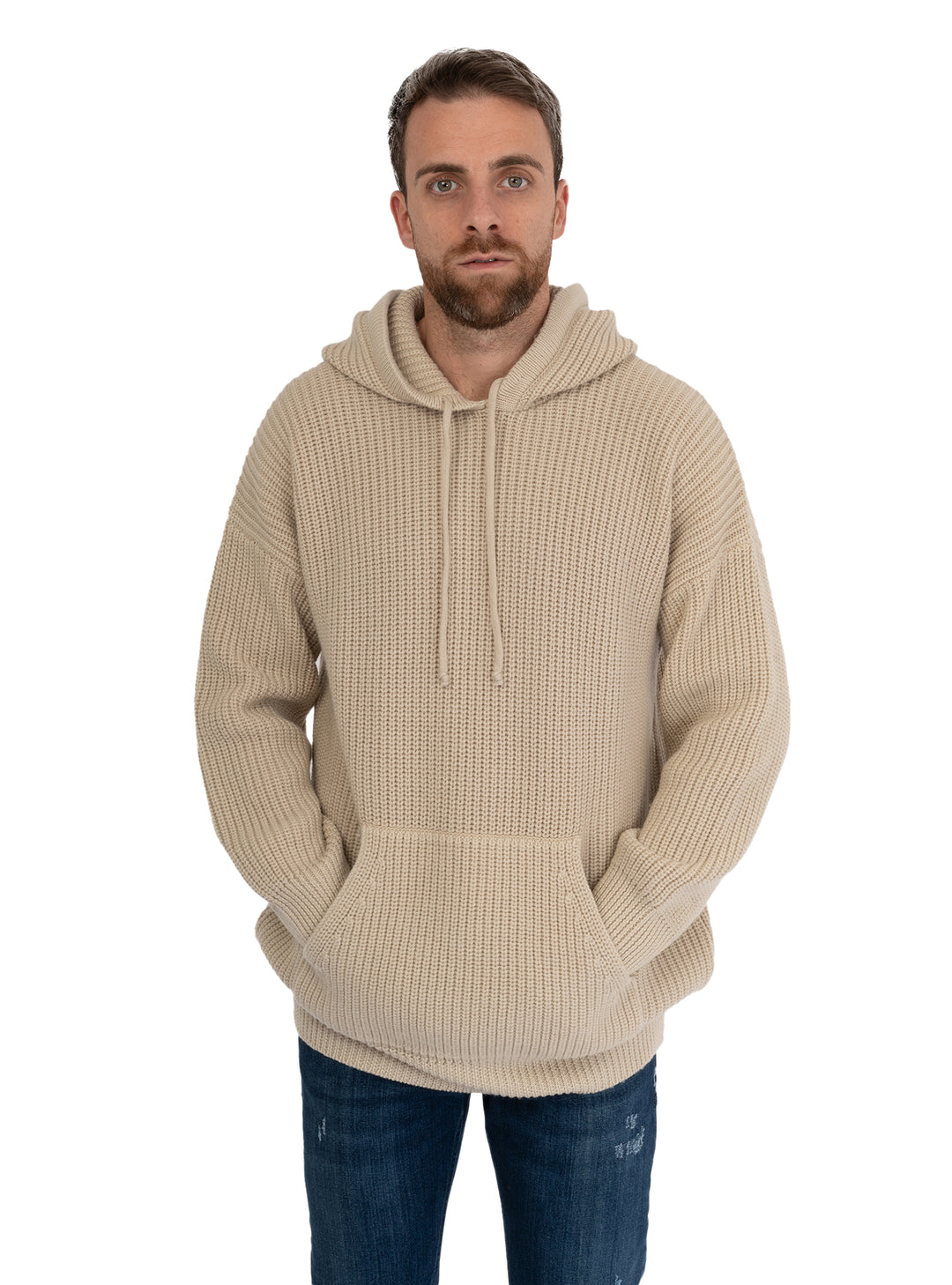 immagine-1-circolo-1901-maglia-cappuccio-lana-vergine-costa-inglese-beige-maglieria-cn4619-capp-costa-ingl-corda