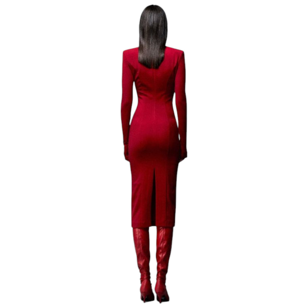 immagine-2-aniye-by-abito-aderente-in-screppino-dalla-lunghezza-midi-rosso-abiti-midi-dress-ivy-rosso