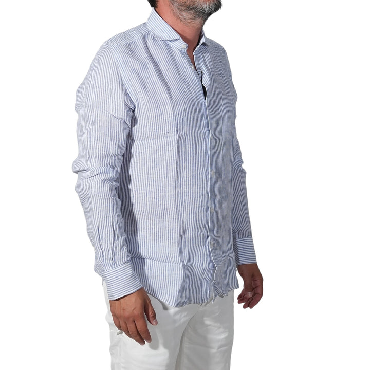 immagine-2-portofiori-camicia-lino-100-rigato-biancoblu-camicia-geranio-131-007