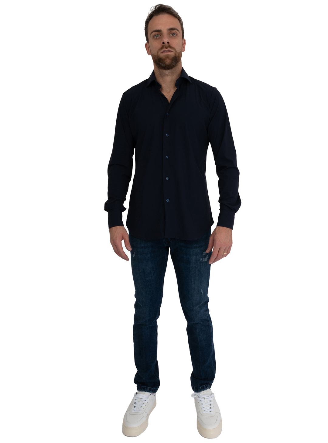 immagine-2-saint-etienne-camicia-no-stiro-blu-camicia-performance-blu