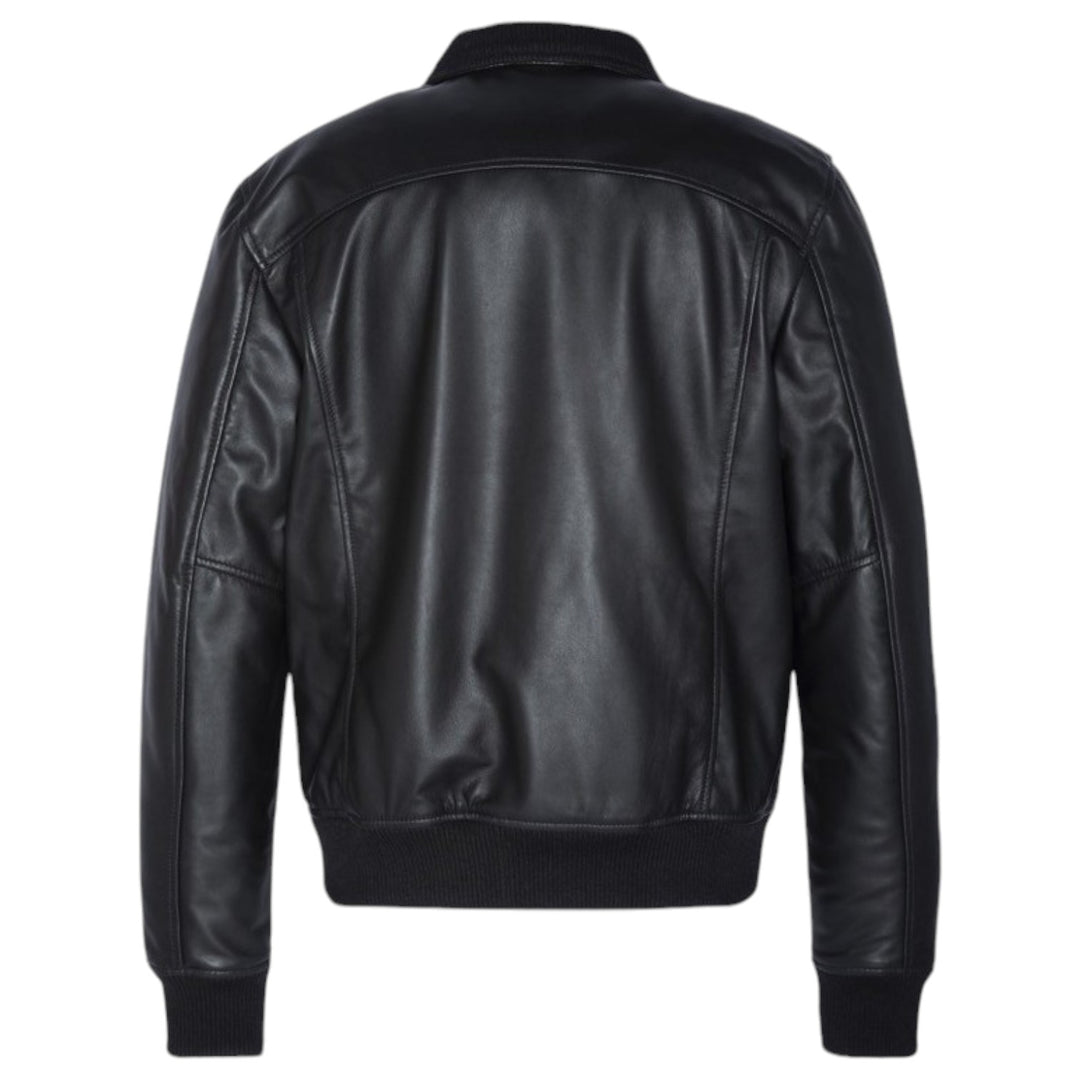 immagine-2-schott-giubotto-bomber-vera-pelle-nero-giacca-lc-fresno-black