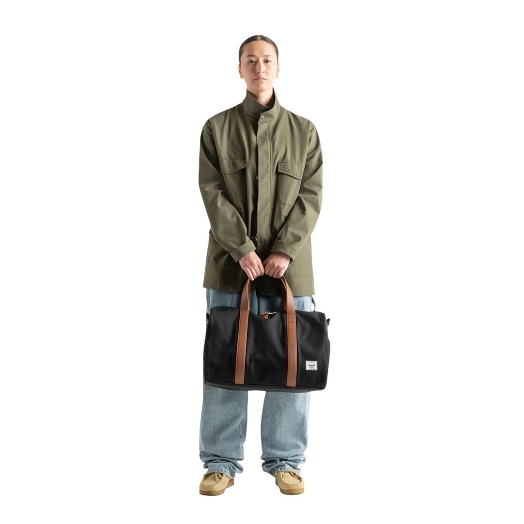 immagine-6-herschel-borsa-tracolla-pelle-nylon-cuoio-borse-novel-carry-on-duffle-rubber