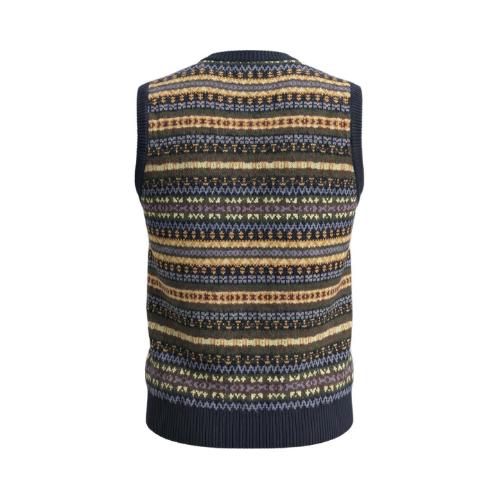 Gilet Jacquard Blu Multicolor In The Box, vista posteriore