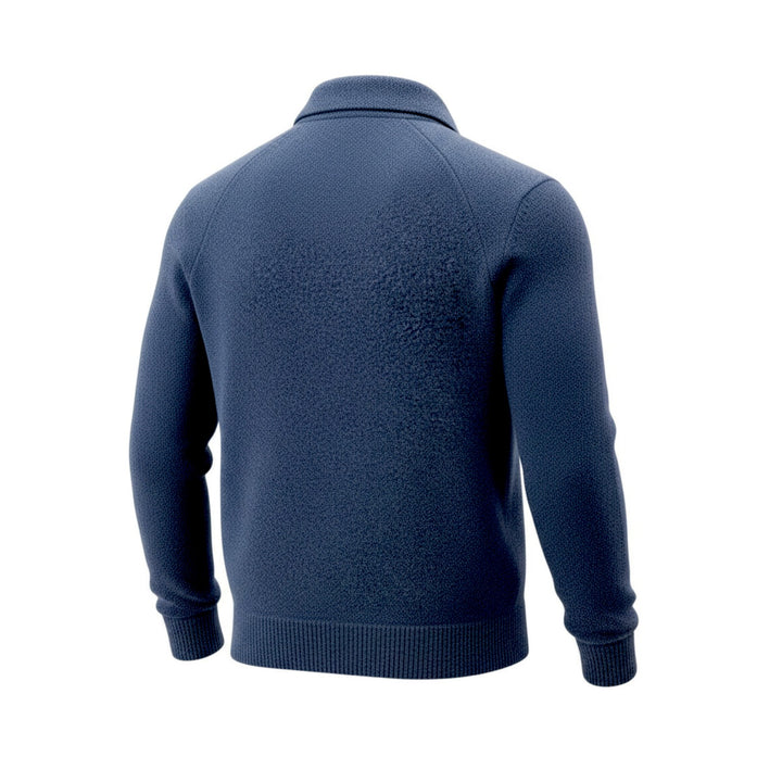 BLUE MERINO WOOL POLO SHIRT