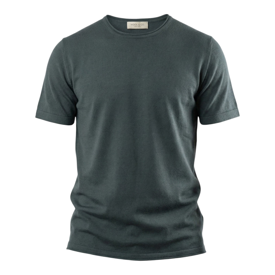 Crew Neck Short Sleeve Combed Cotton Anthracite
