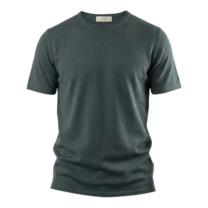 Crew Neck Short Sleeve Combed Cotton Anthracite