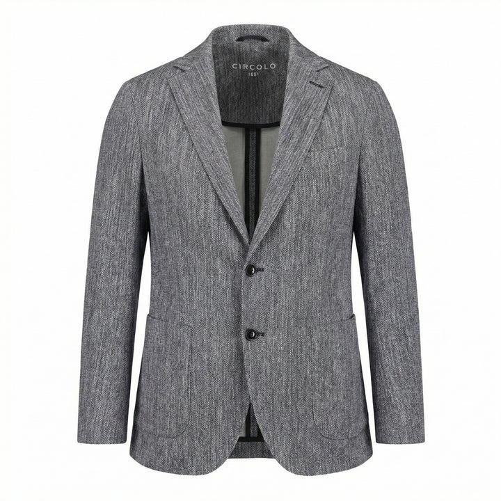 Special Print Blazer in Blue Cotton