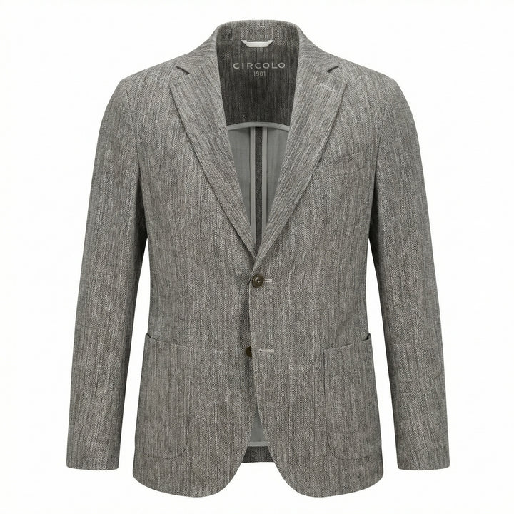 Brown Cotton Special Print Blazer