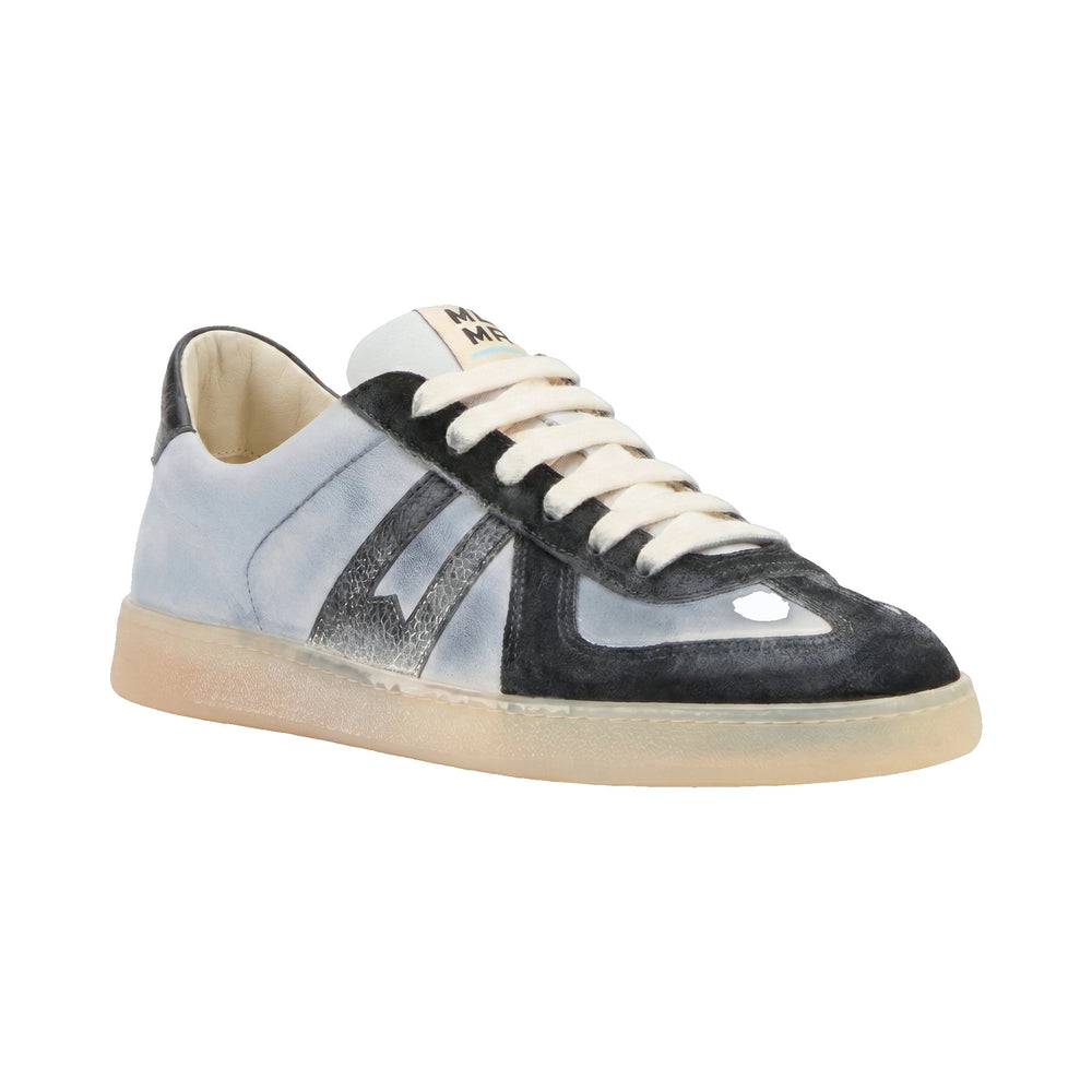 Moma Sneakers in Vera Pelle Nero-Grigio Nero - foto 2