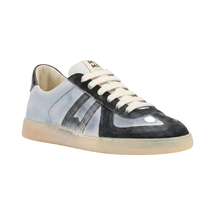 Moma Sneakers in Vera Pelle Nero-Grigio Nero - foto 2