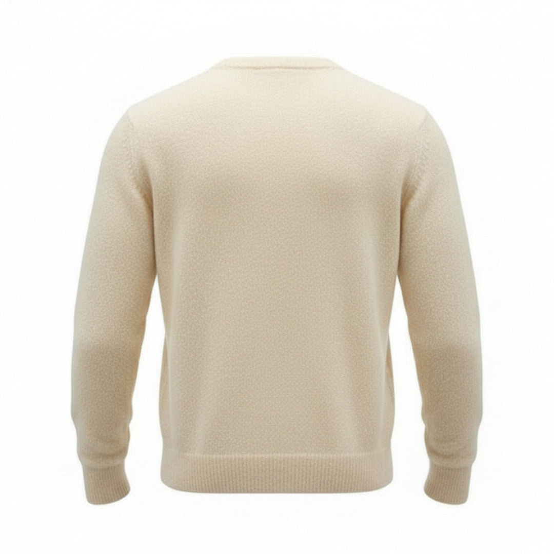 WHITE VIRGIN WOOL ROUND NECK