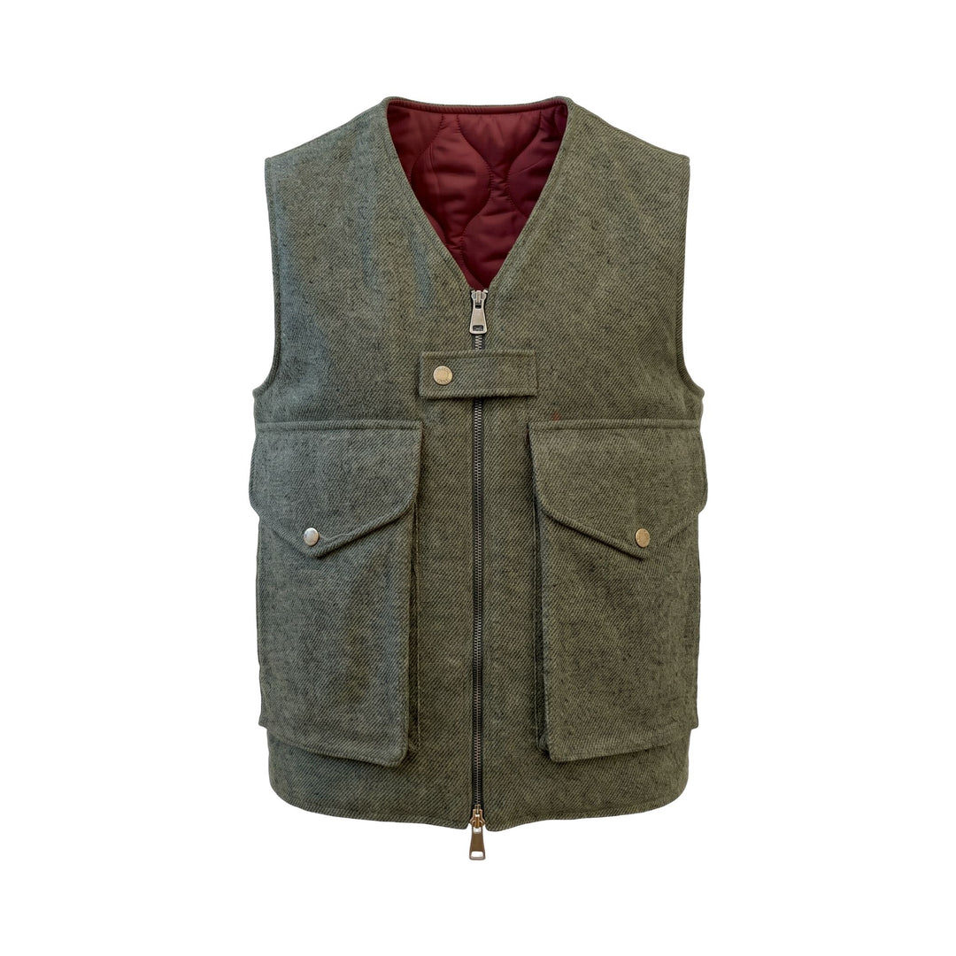 Overiver GILET IN LANA ARMY Verde - foto 1