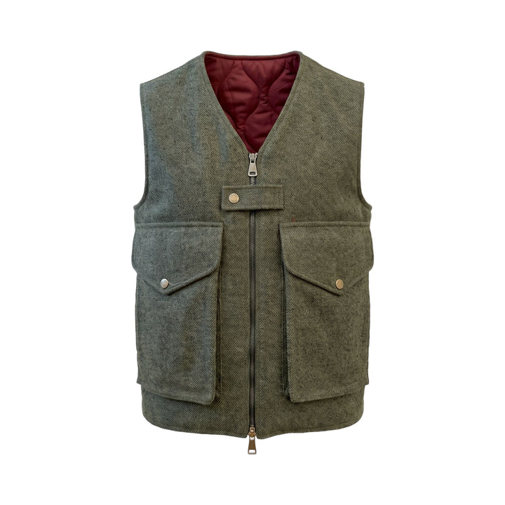 Overiver GILET IN LANA ARMY Verde - foto 1