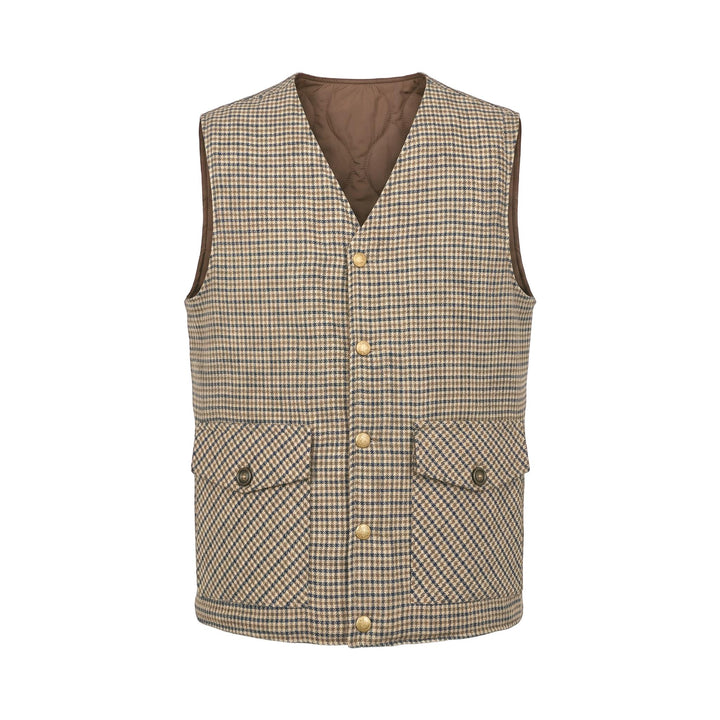 Overiwer GILET REVERSIBILE RIFFS MARRONE/PIED DE POULE Marrone - foto 2