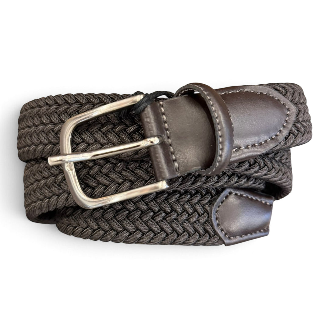 Cintura Elastica Intrecciata Chicco di Riso Blu Marrone