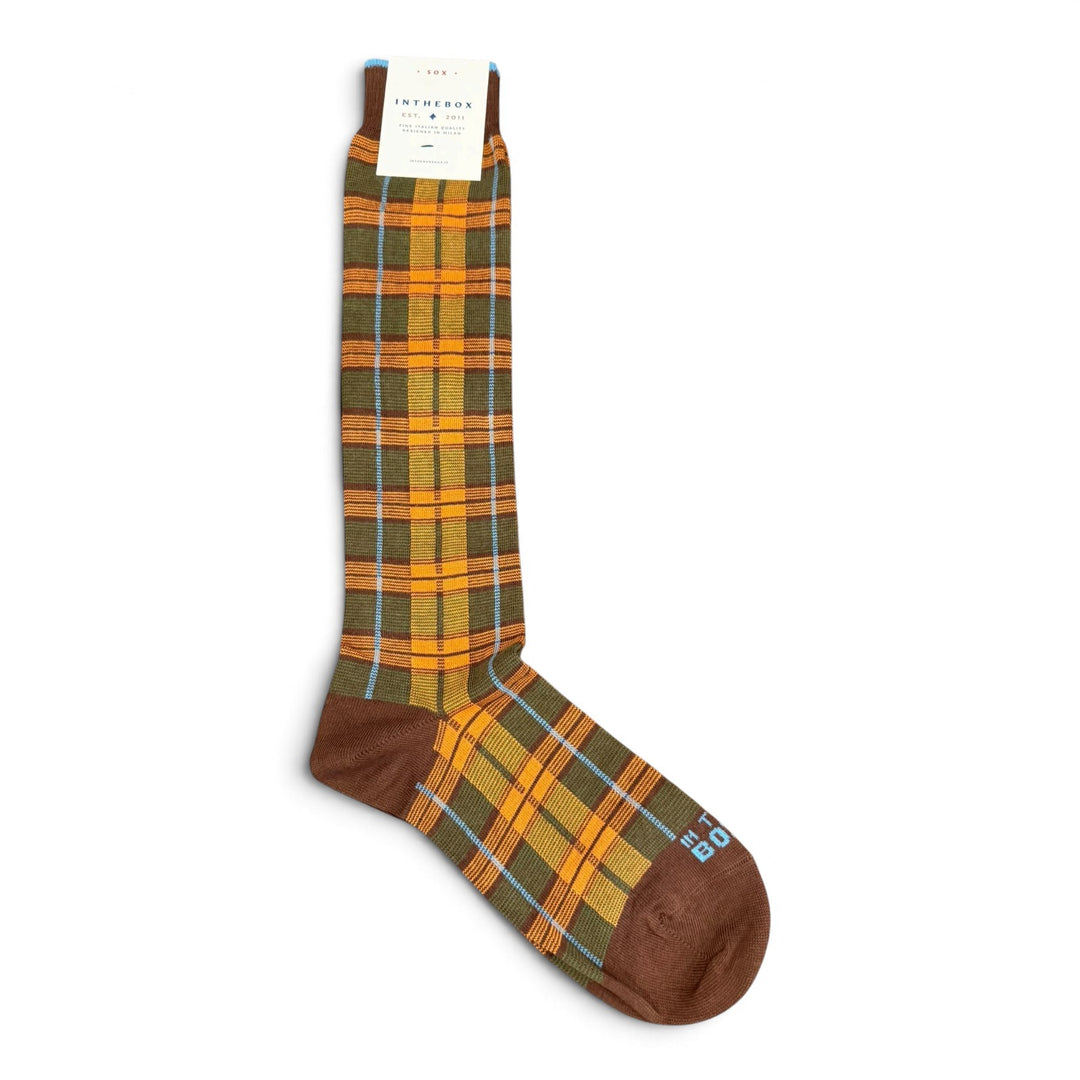 Tartan Socks Military Green/Camel