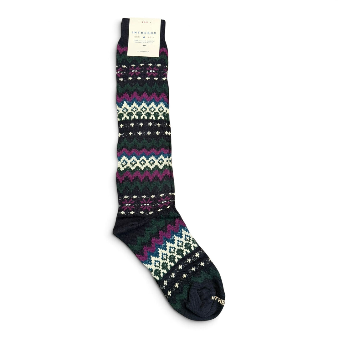 Calze Fair Isle Blu/Panna