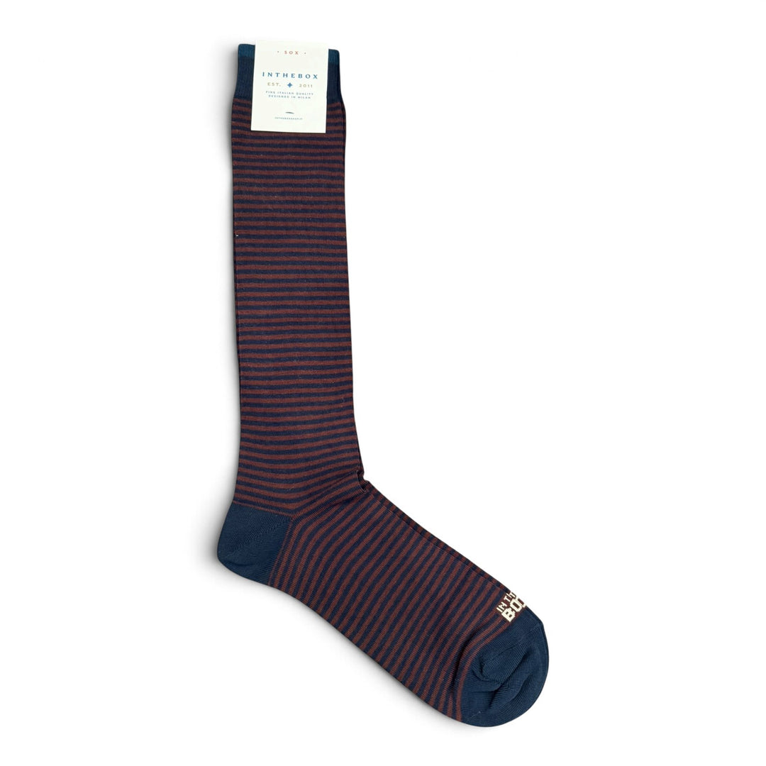 Stripe Classic Socks Blue/Brown