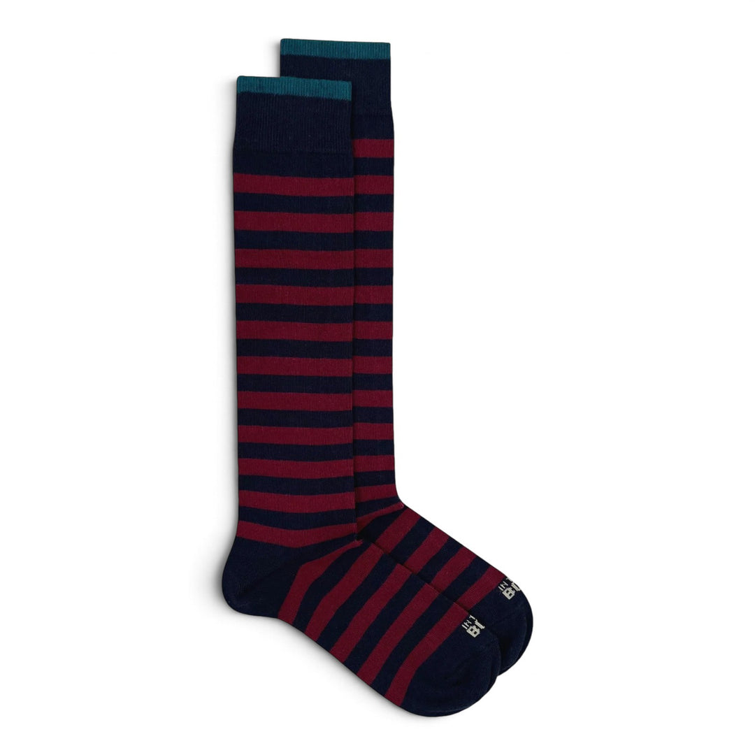 Stripe Rugby Socks Blue/Burgundy