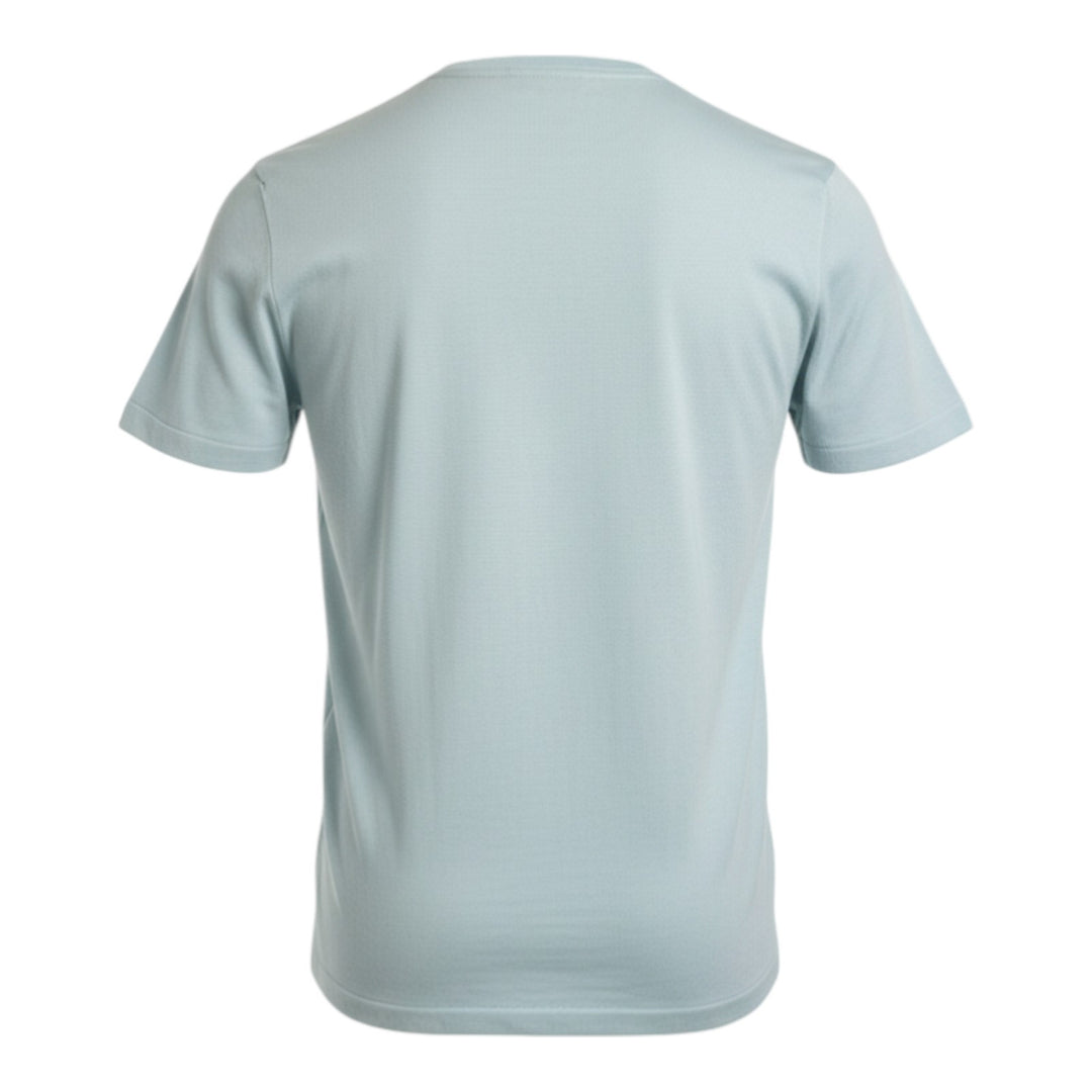 Crew Neck Short Sleeve Combed Cotton Light Blue