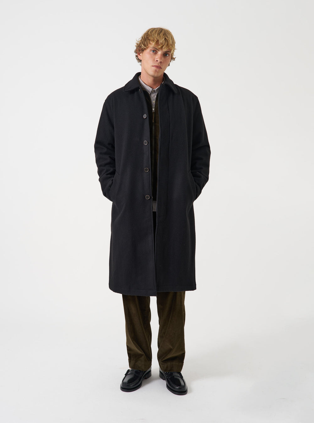 Universal Works Mac Coat Mowbray Black Nero - foto 2