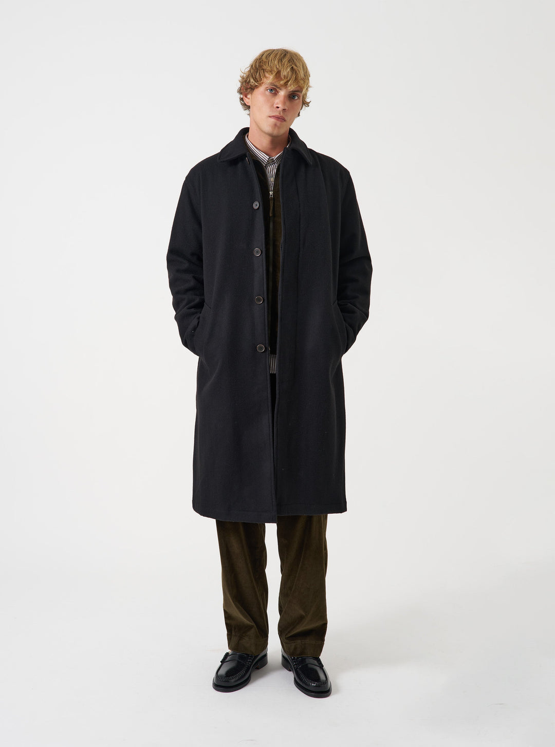 Universal Works Mac Coat Mowbray Black Nero - foto 2