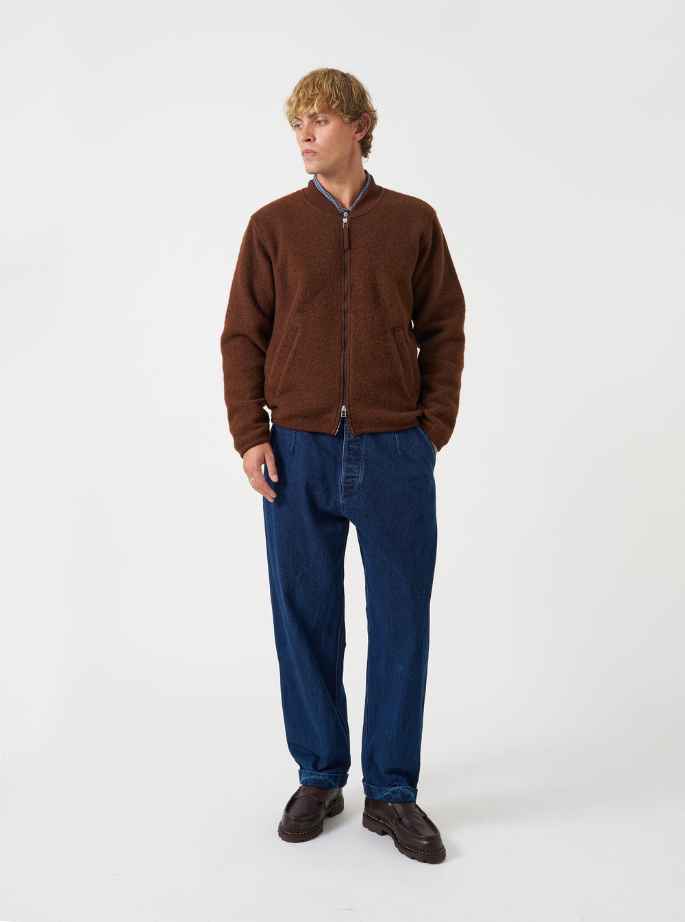 Universal Works Super Chino Work Denim Indigo Blu - foto 2