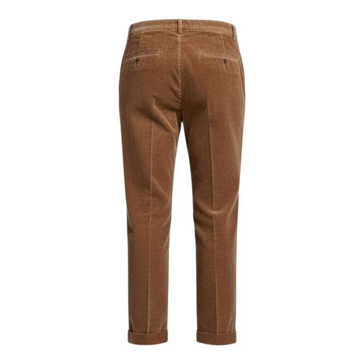 Brown Short Velvet Trousers with American Pockets