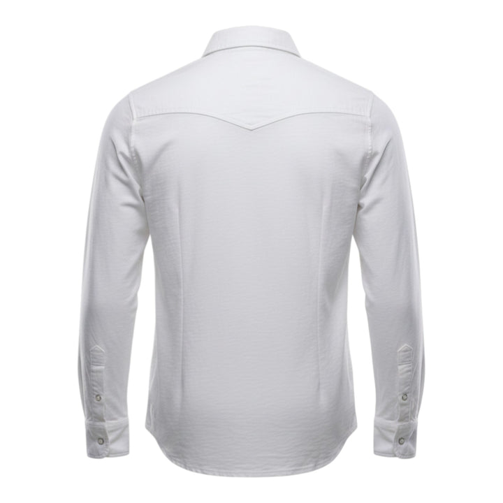 El Paso Flamed 180g White Long Sleeve Western Shirt