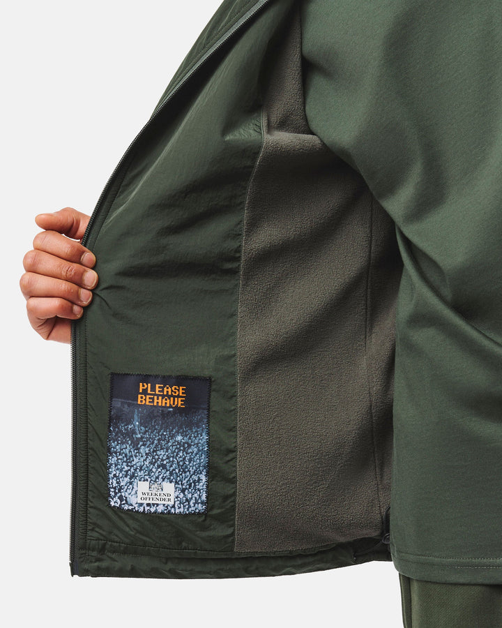Weekend Offender Technician Fleece Lined Jacket Black Forest Verde - foto 4
