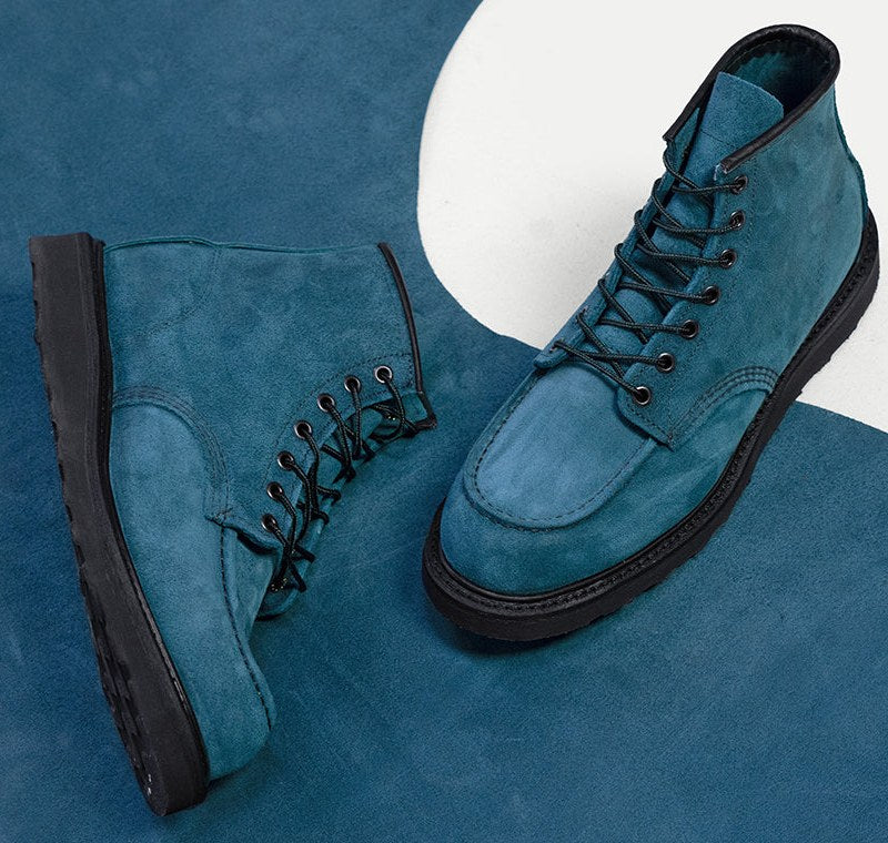 Red Wing 8809 Classic Moc in blue Tidal Muleskinner leather, limited edition